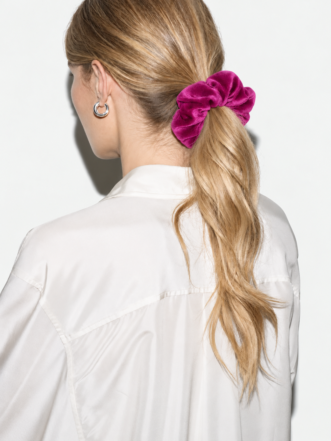 Scrunchie Elastic de Par Handmade Catifea Velveto - Magenta