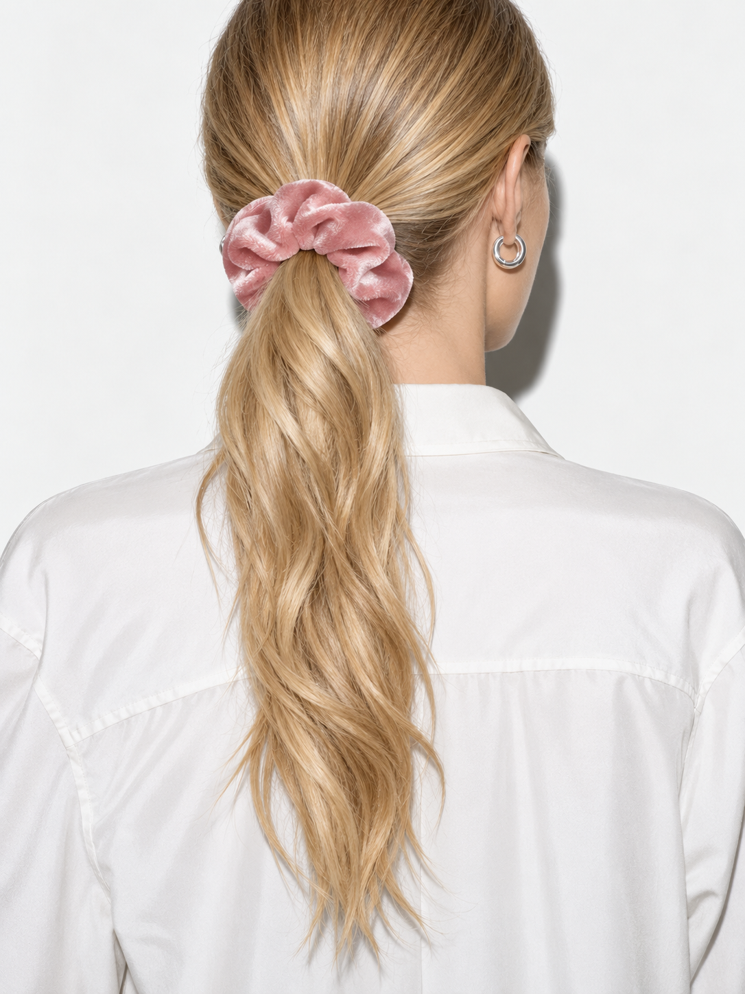 Scrunchie Elastic de Par Handmade Catifea Velveto - Peach