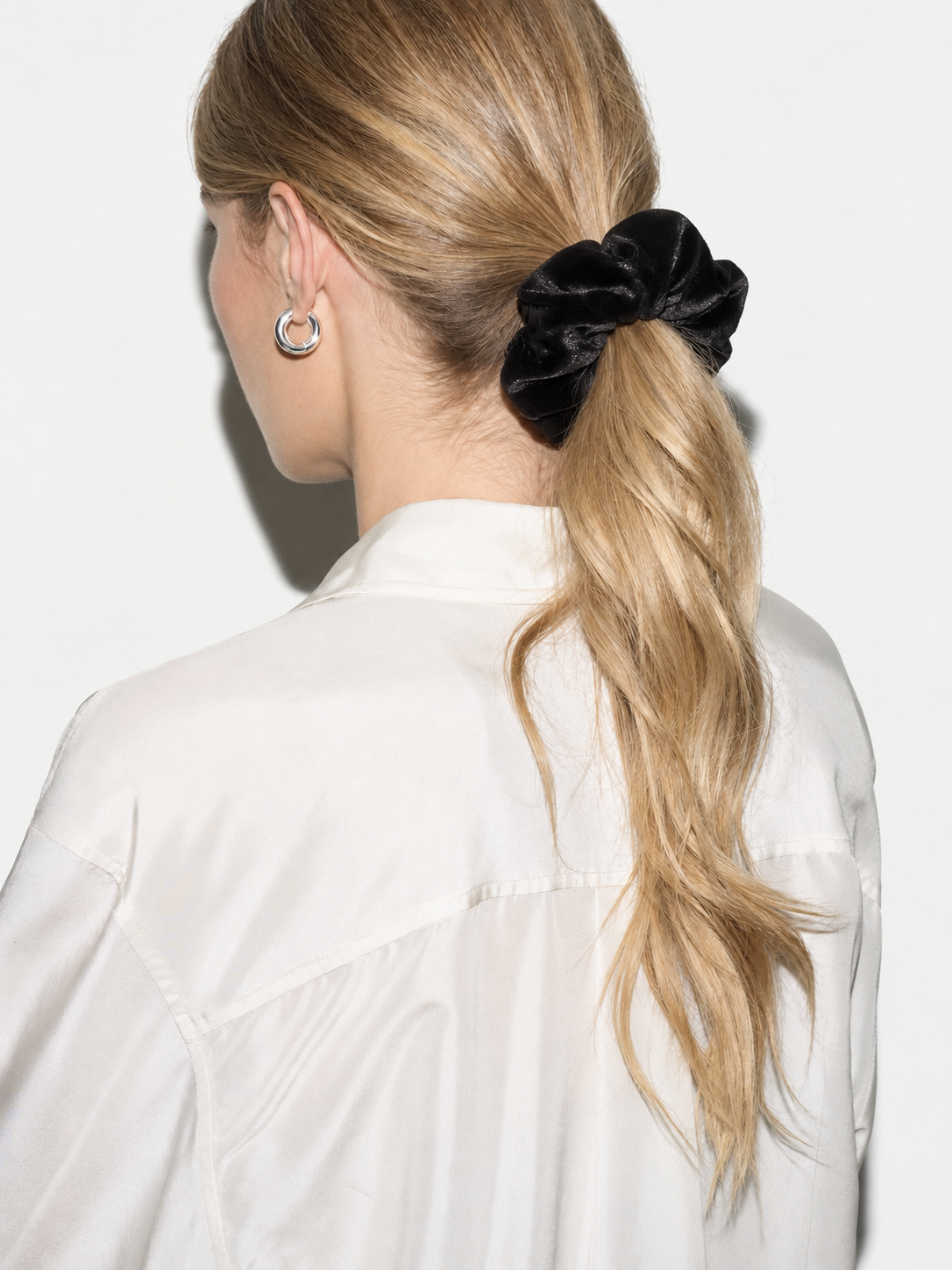 Set 3 Scrunchie Elastic de Par Handmade Catifea Velveto Sugar Couture -Negru