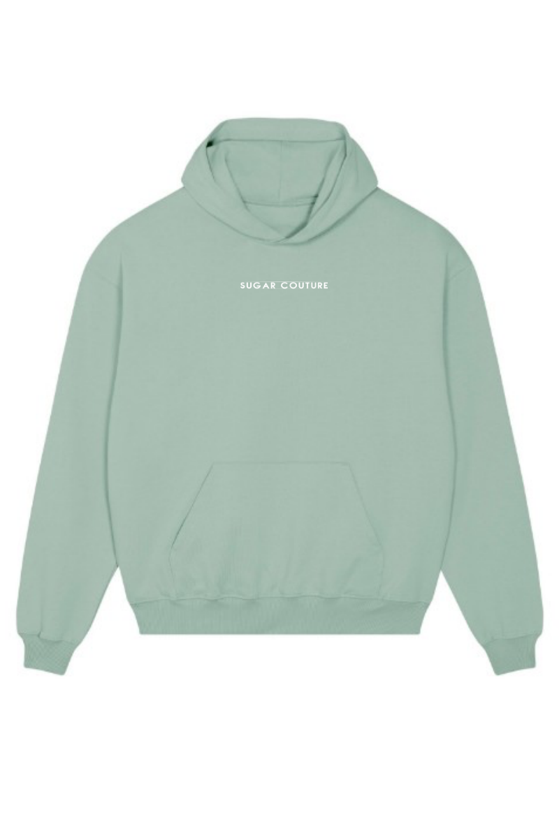 Hanorac alb supradimensionat unisex bumbac organic "Star" Sugar Couture