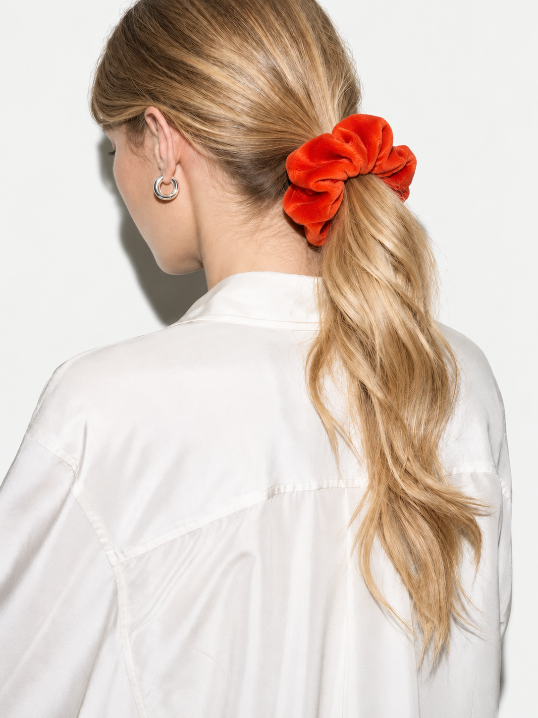 Scrunchie Elastic de Par Handmade Catifea Velveto - Portocaliu