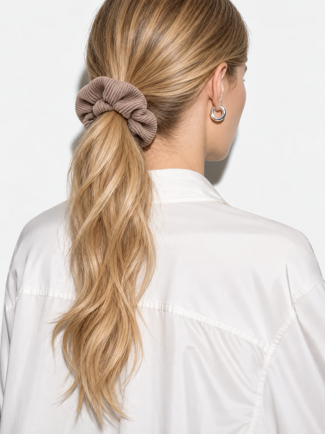 Scrunchie Elastic de Par Handmade Ribbed - Neutral