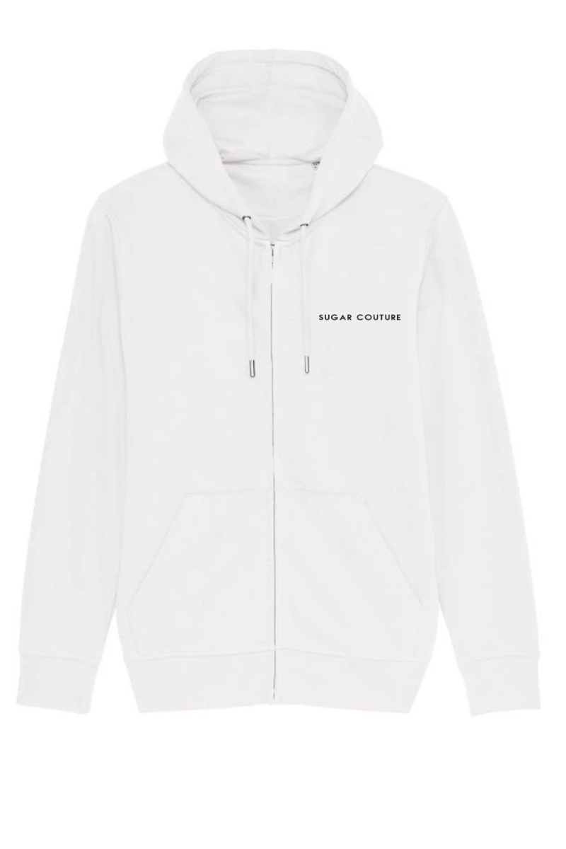 Hanorac NaturalRaw supradimensionat unisex bumbac organic cu fermoar "Zip" Sugar Couture