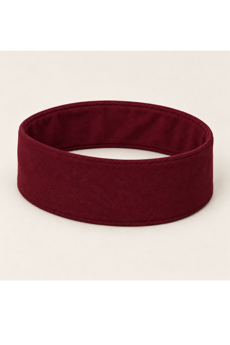 Bandana de par din bumbac French Terry – Cotton Grace - burgundy