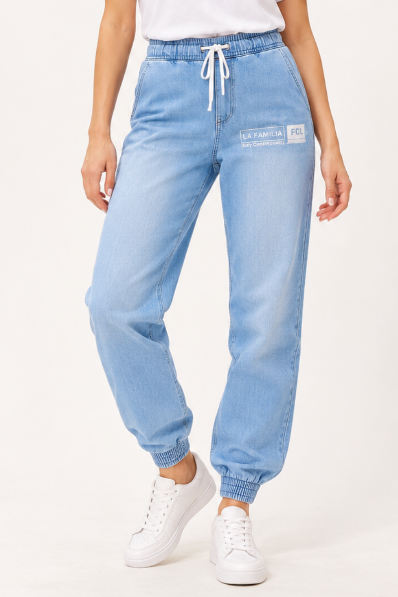 Pantaloni jogger „Street Blue” bumbac Made in Brazil OUTLET