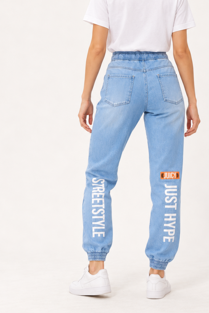 Pantaloni jogger „Street Blue” bumbac Made in Brazil OUTLET