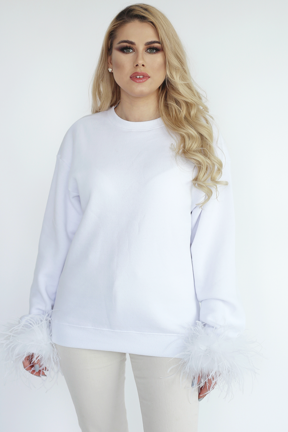 Bluza alba dama cu pene Sugar Couture x Henrietta