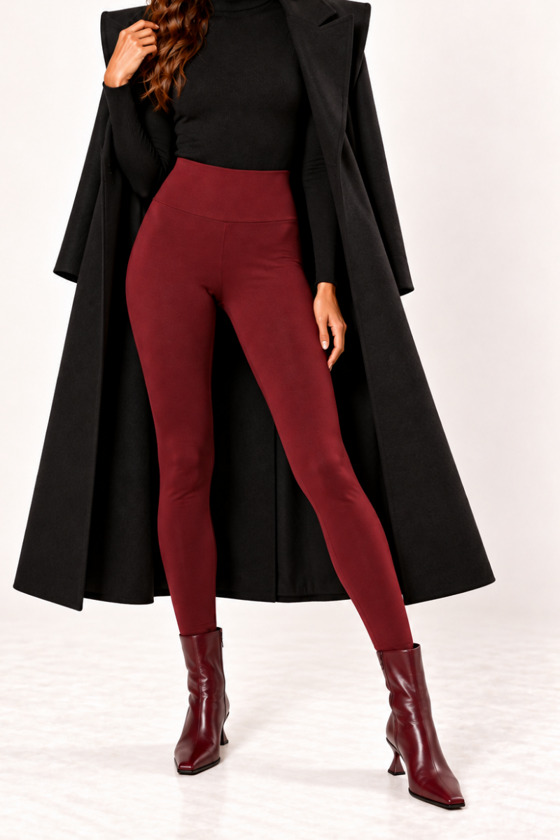 Colanti din bumbac cu talie inalta "Michaela" Sugar Couture - Burgundy