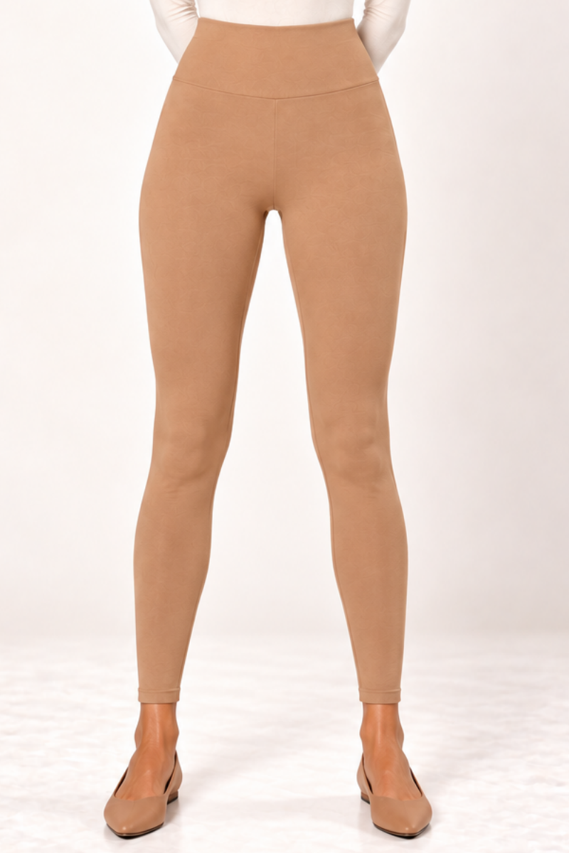 Colanti din bumbac cu talie inalta "Michaela" Sugar Couture - Beige