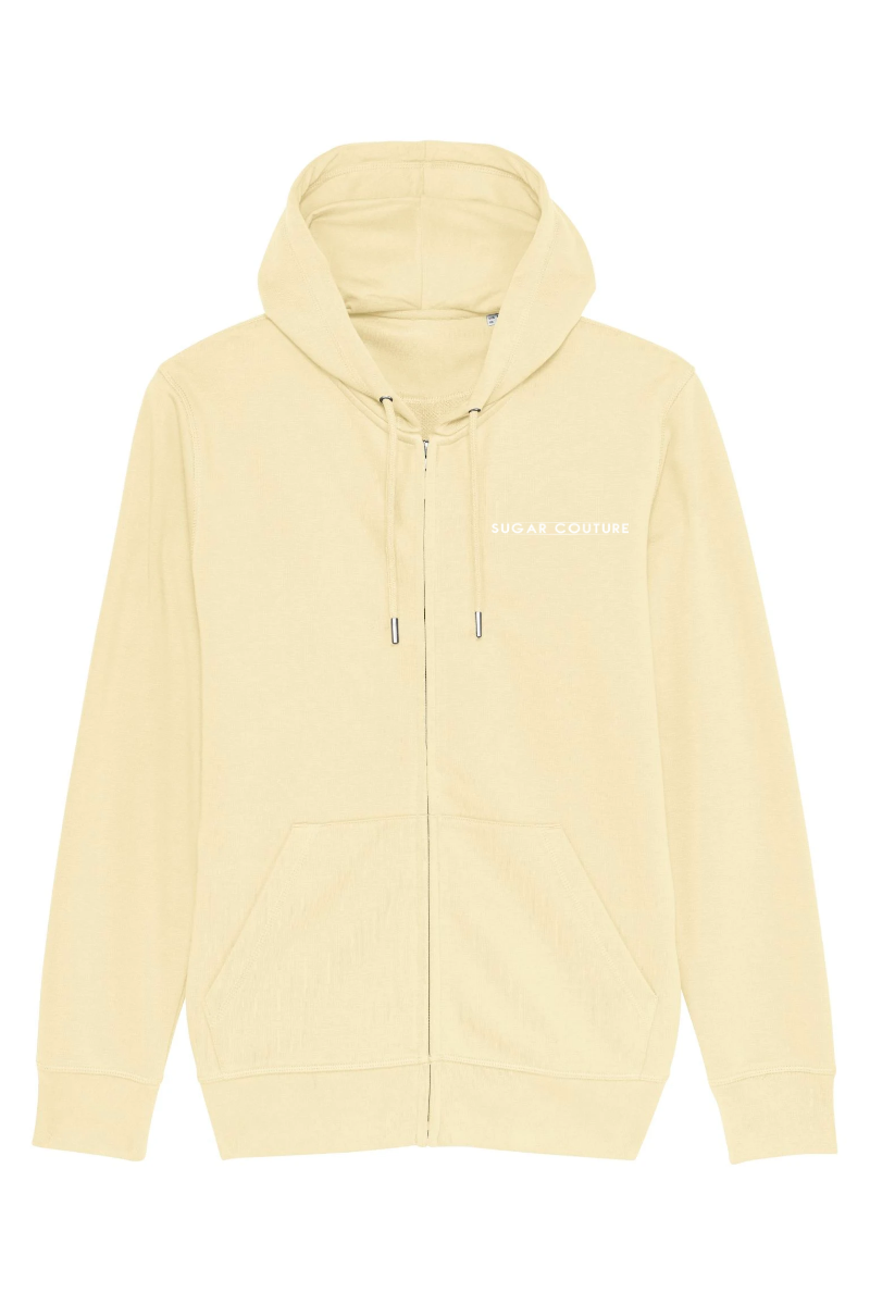 Hanorac NaturalRaw supradimensionat unisex bumbac organic cu fermoar "Zip" Sugar Couture
