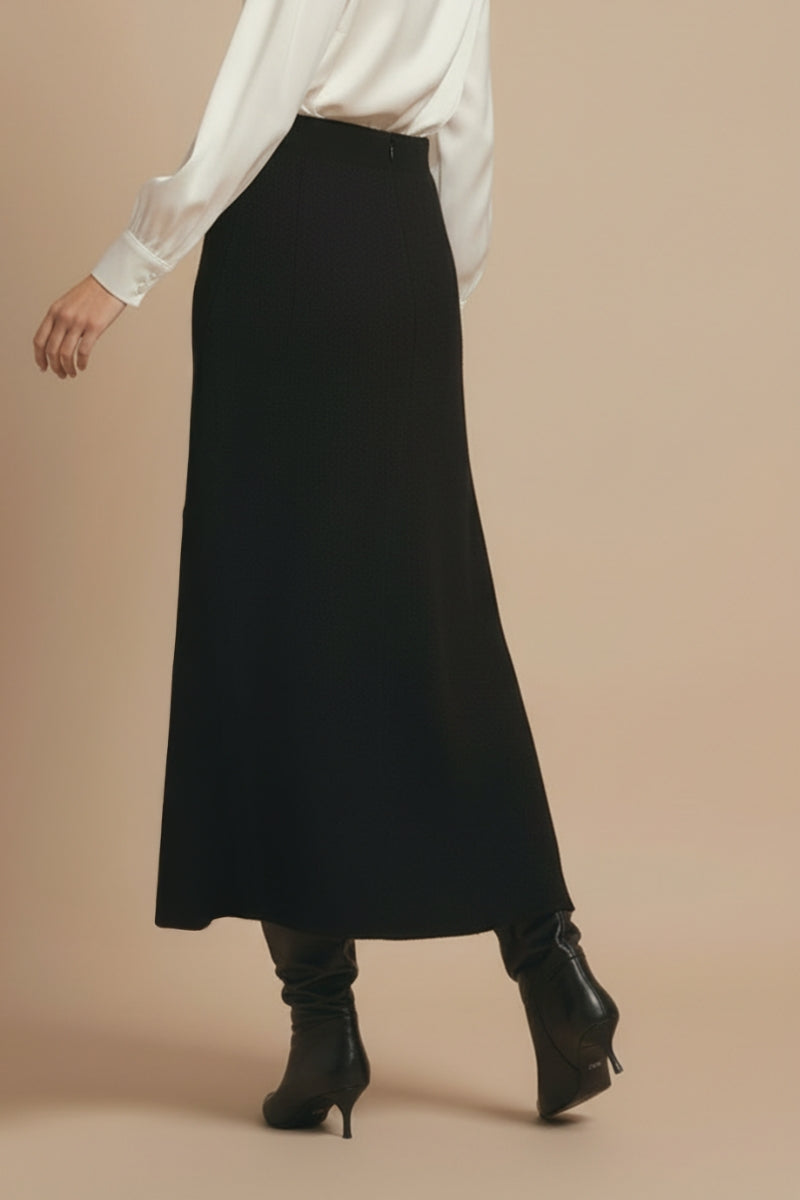 Fusta Maxi din Lana "Grace" - NEGRU