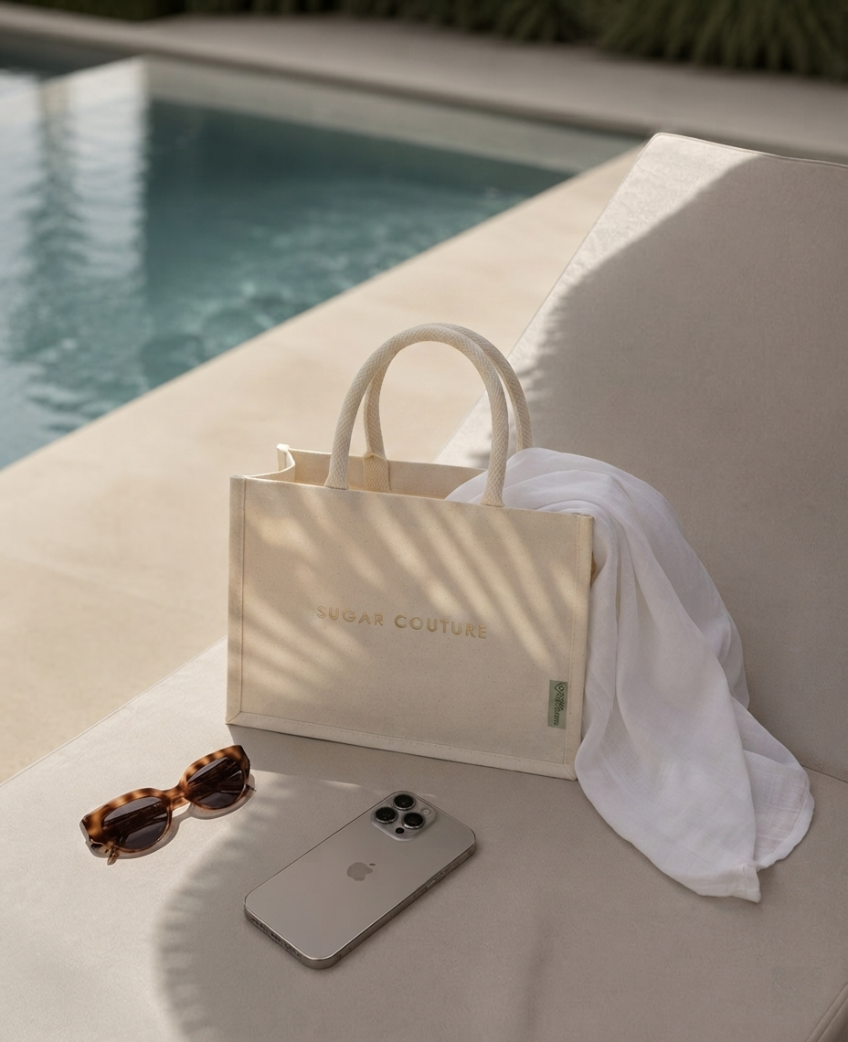 Mini Beige Tote Bag Summer Birthday Edition Sugar Couture