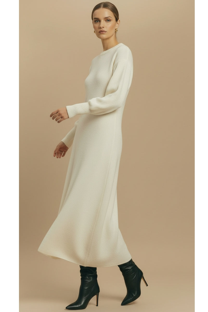 Rochie din Lana Maxi croiala A-line "Grace" - IVOIRE