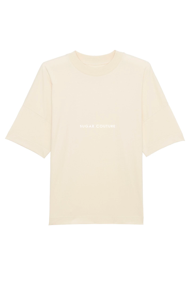 Tricou negru oversized unisex bumbac organic "Statement" Sugar Couture