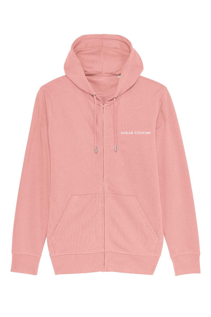 Hanorac NaturalRaw supradimensionat unisex bumbac organic cu fermoar "Zip" Sugar Couture