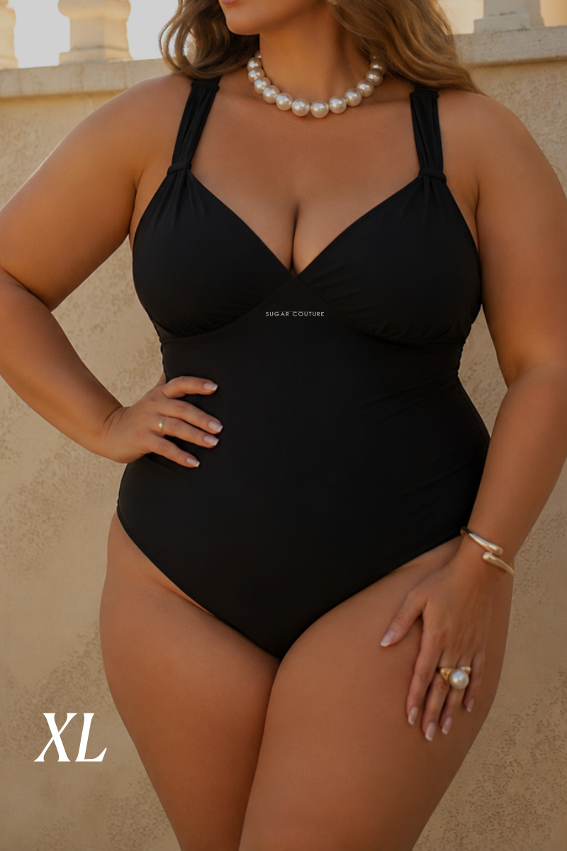 Costum de baie întreg “Signature 2.0 Ultra Sculpt & Lift” cu decolteu în V - Negru