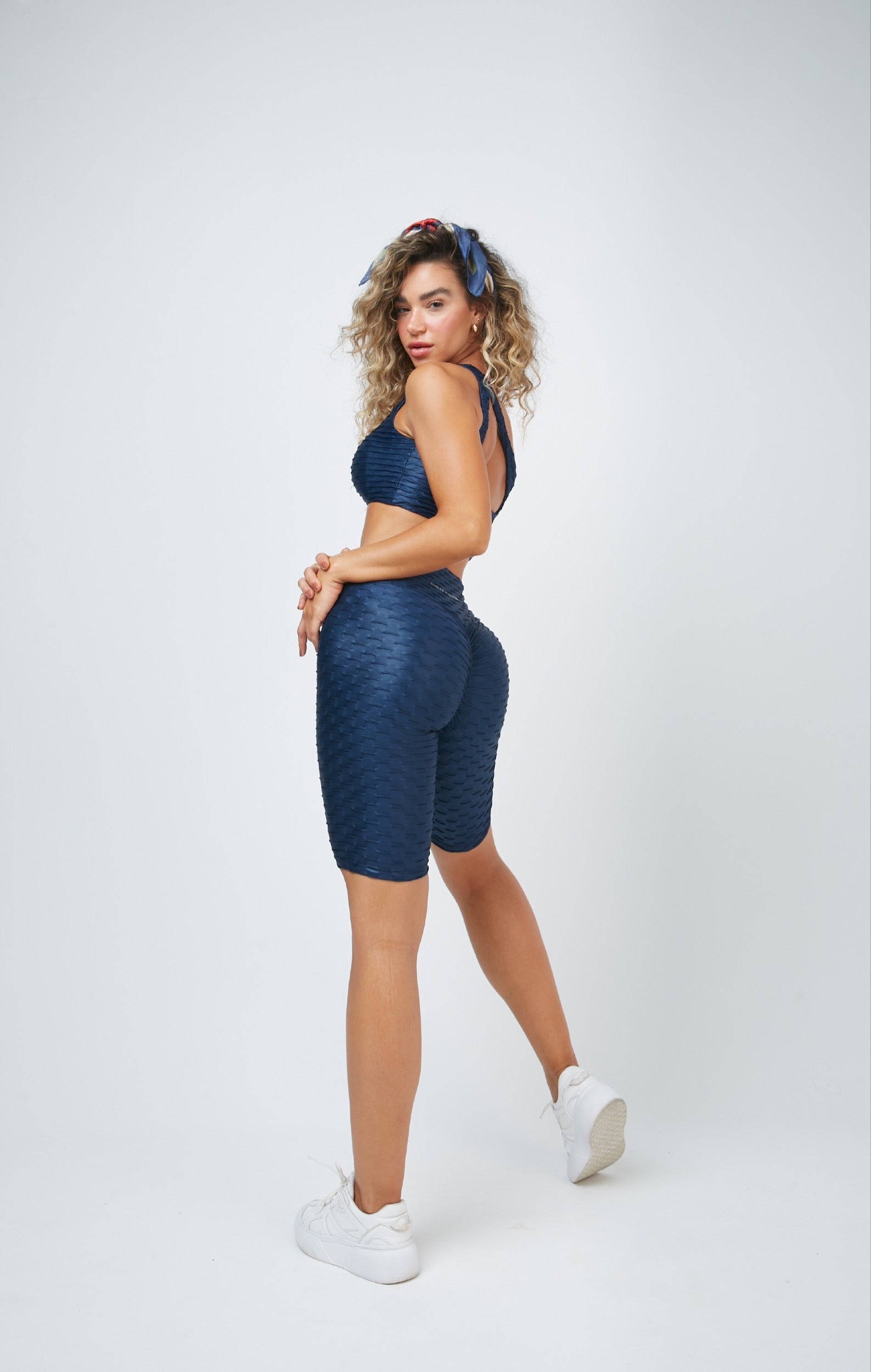 Colanti scurti biker platinum blumarin albastru inchis lungi cu push up Sugar Couture Made in Brazil