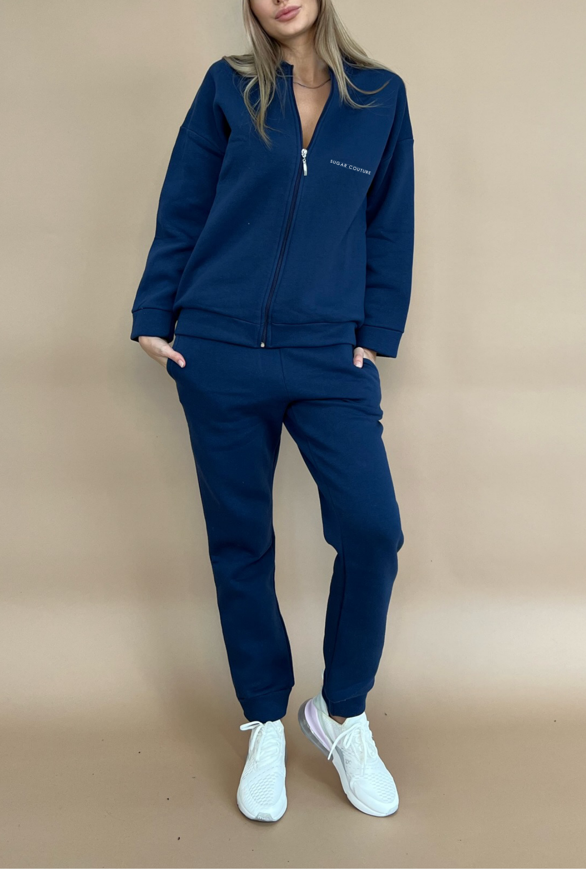 Set trening si hanorac blumarin oversized cu fermoar Sugar Couture