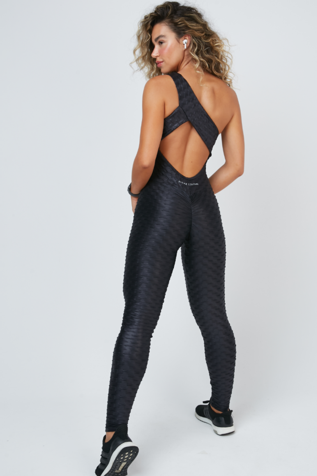 Salopeta lunga neagra platinum cu decupaje pe spate push up Sugar Couture Made In Brazil