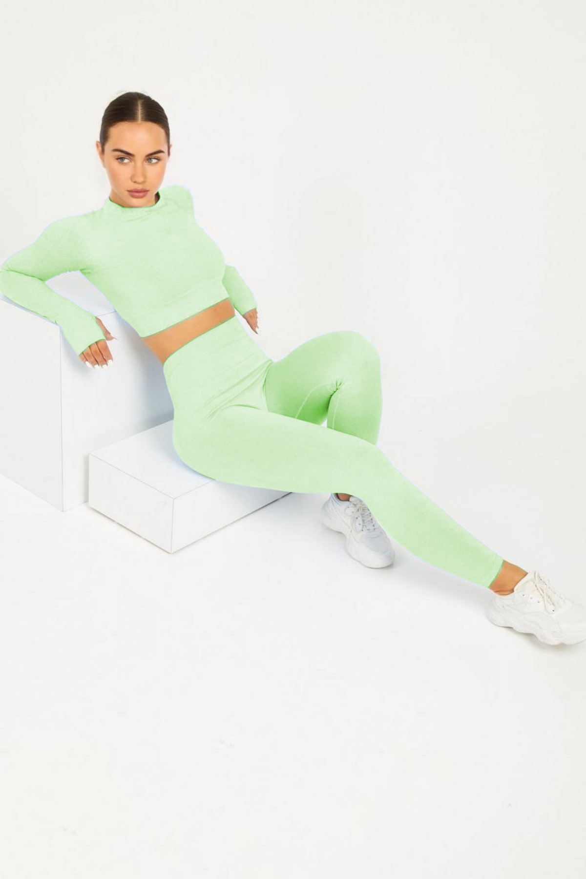 Set compleu seamless verde deschis fistic deschis Sugar Couture