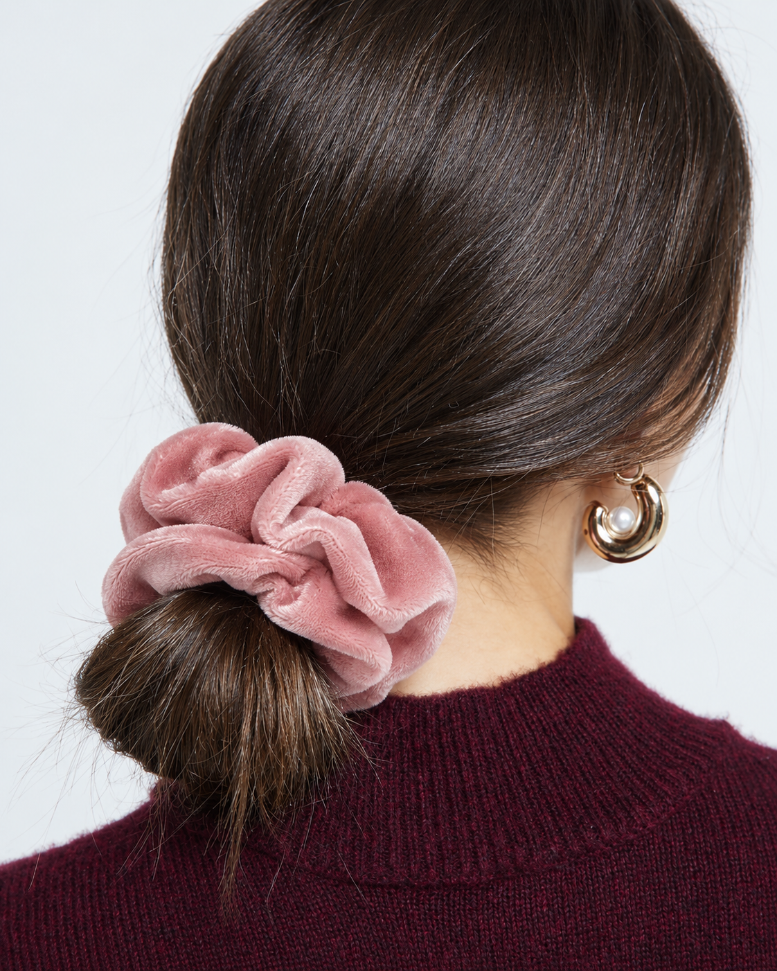 Scrunchie Elastic de Par Handmade Catifea Velveto - Peach