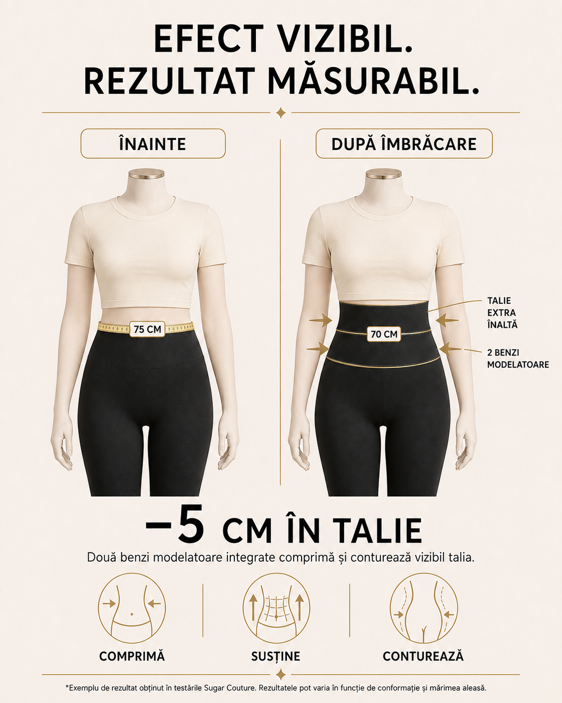 Colanți evazați Signature Double Sculpt Flare – talie înaltă cu 2 benzi modelatoare