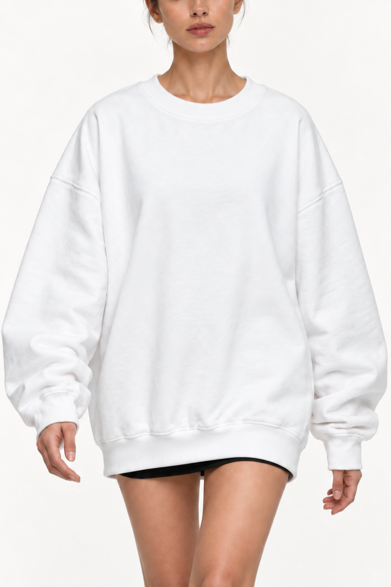 Bluza supradimensionata din bumbac Sugar Couture OUTLET alb