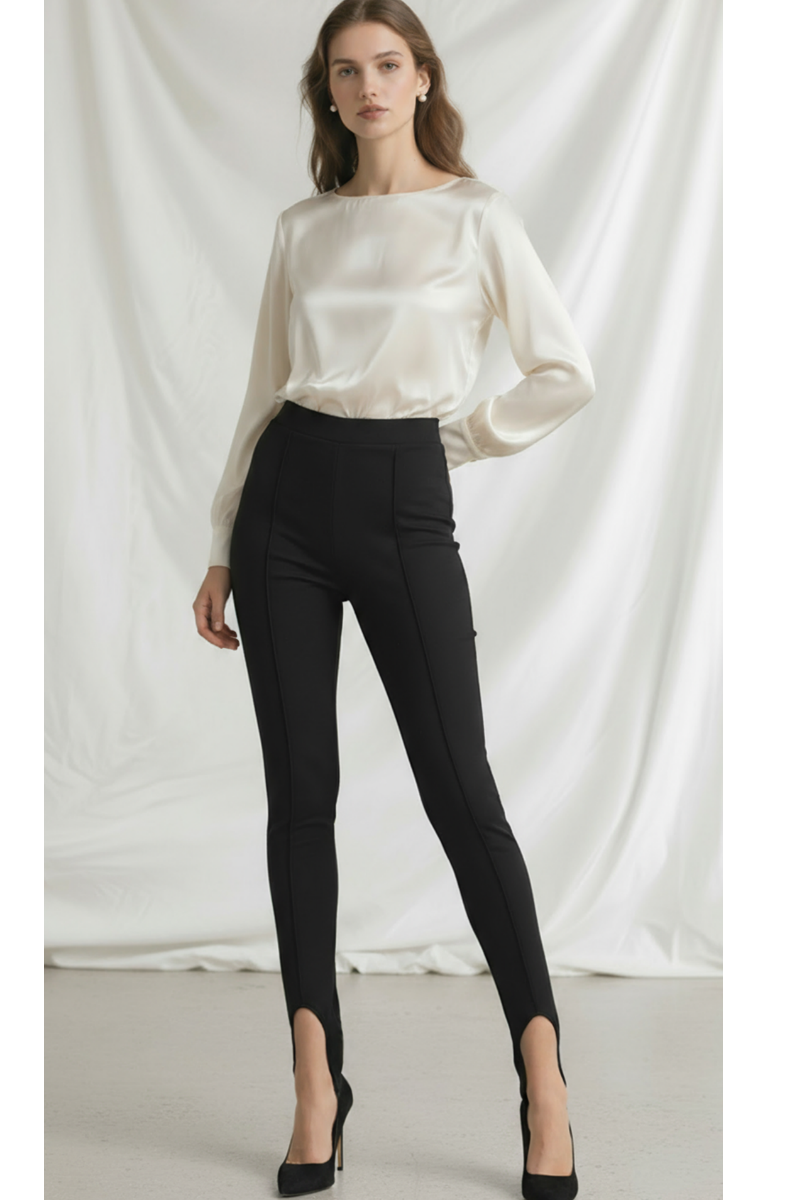 Colanți modelatori din bumbac organic cu talie înaltă și bareta stirrup "Valerie"