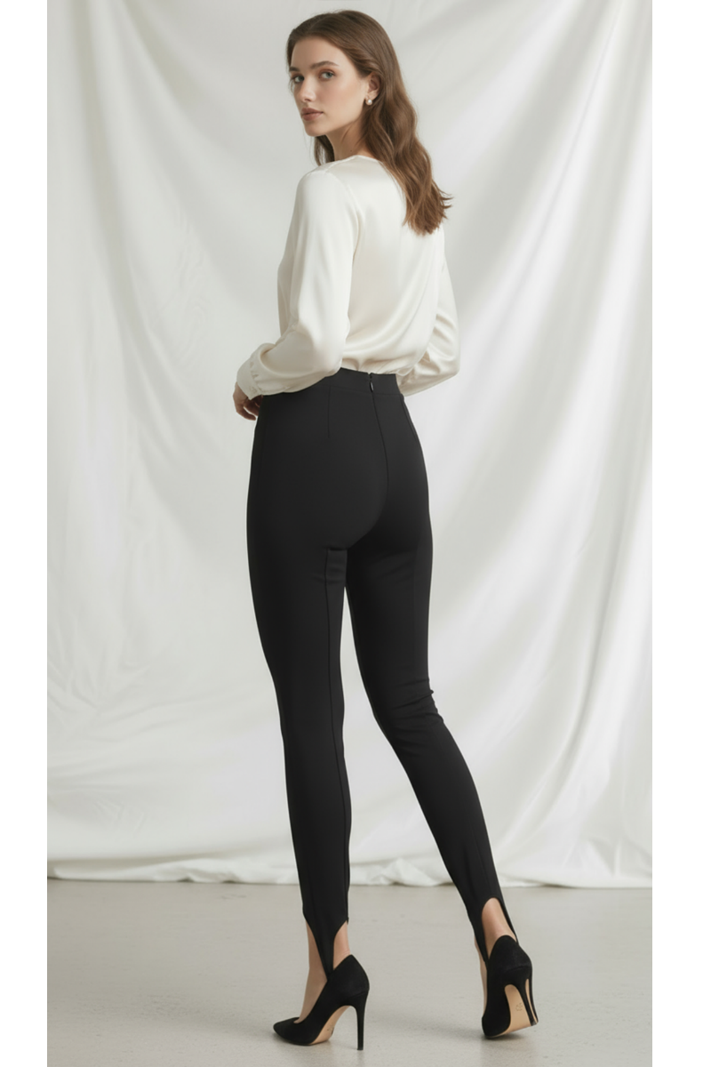 Colanți modelatori din bumbac organic cu talie înaltă și bareta stirrup "Valerie"