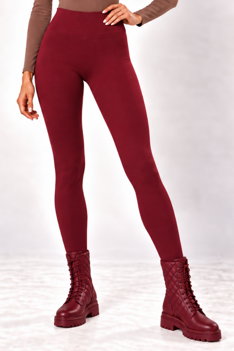 Colanti din bumbac cu talie inalta "Michaela"  Sugar Couture - Burgundy