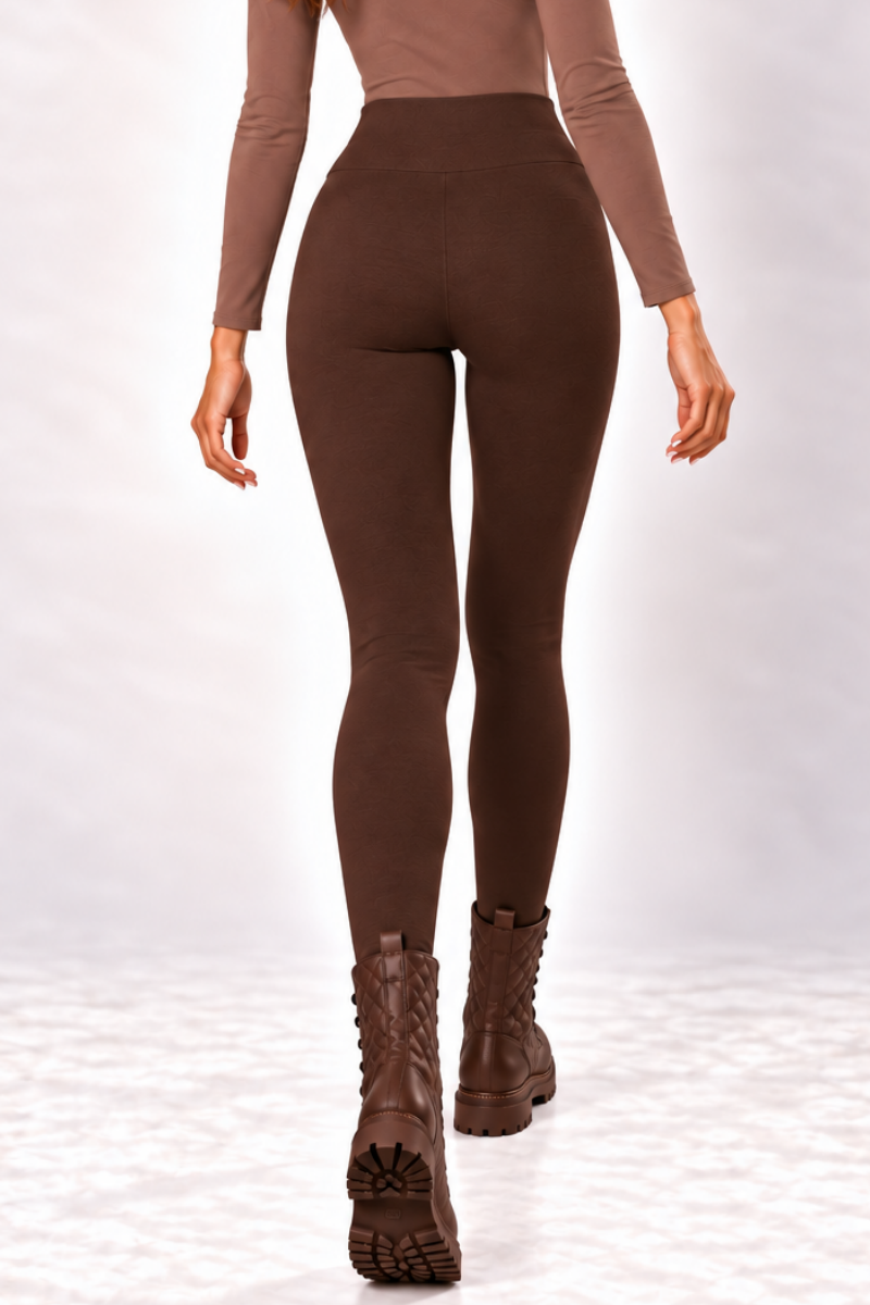 Colanti din bumbac cu talie inalta "Michaela"  Sugar Couture - Dark Brown