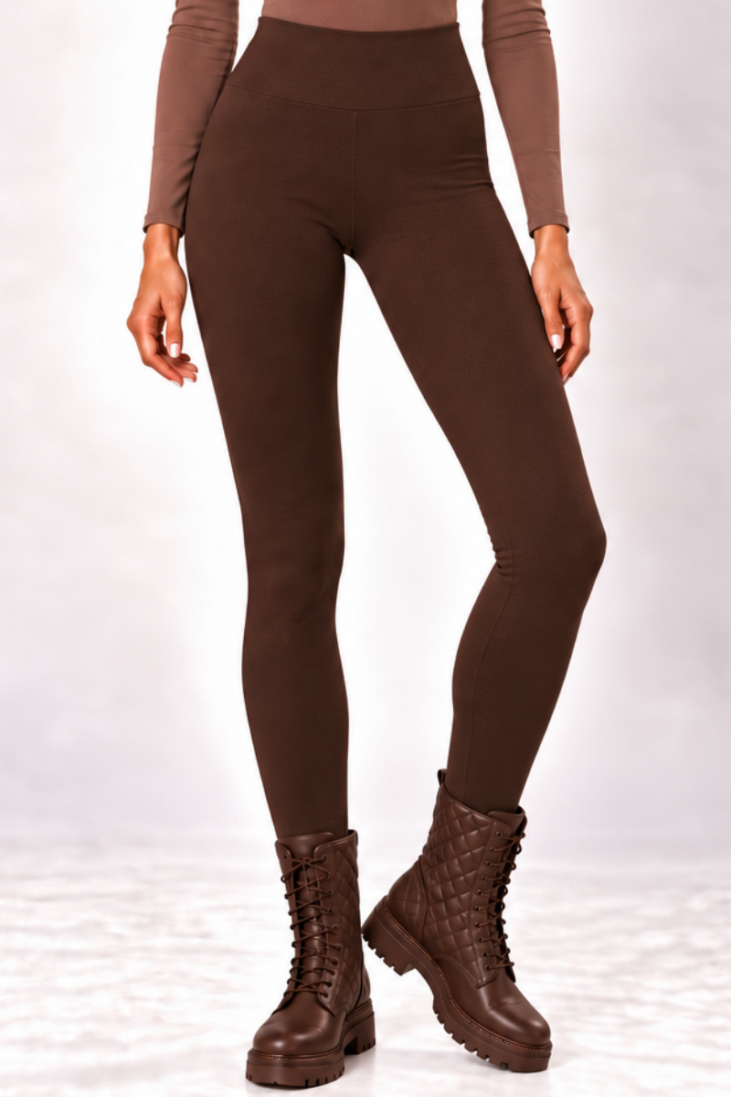 Colanti din bumbac cu talie inalta "Michaela"  Sugar Couture - Dark Brown