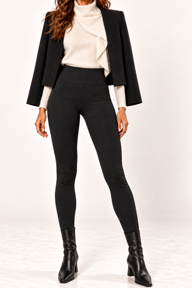 Colanti din bumbac cu talie inalta "Michaela"  Sugar Couture - Negru