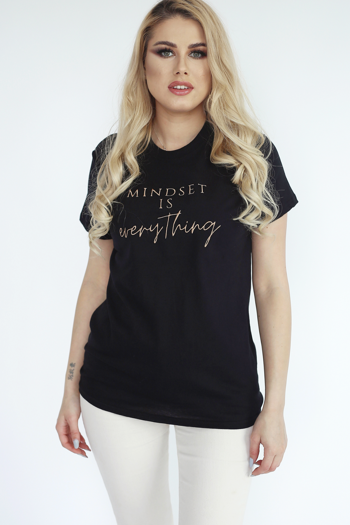 Tricou negru Mindset is Everything Sugar Couture x Henrietta