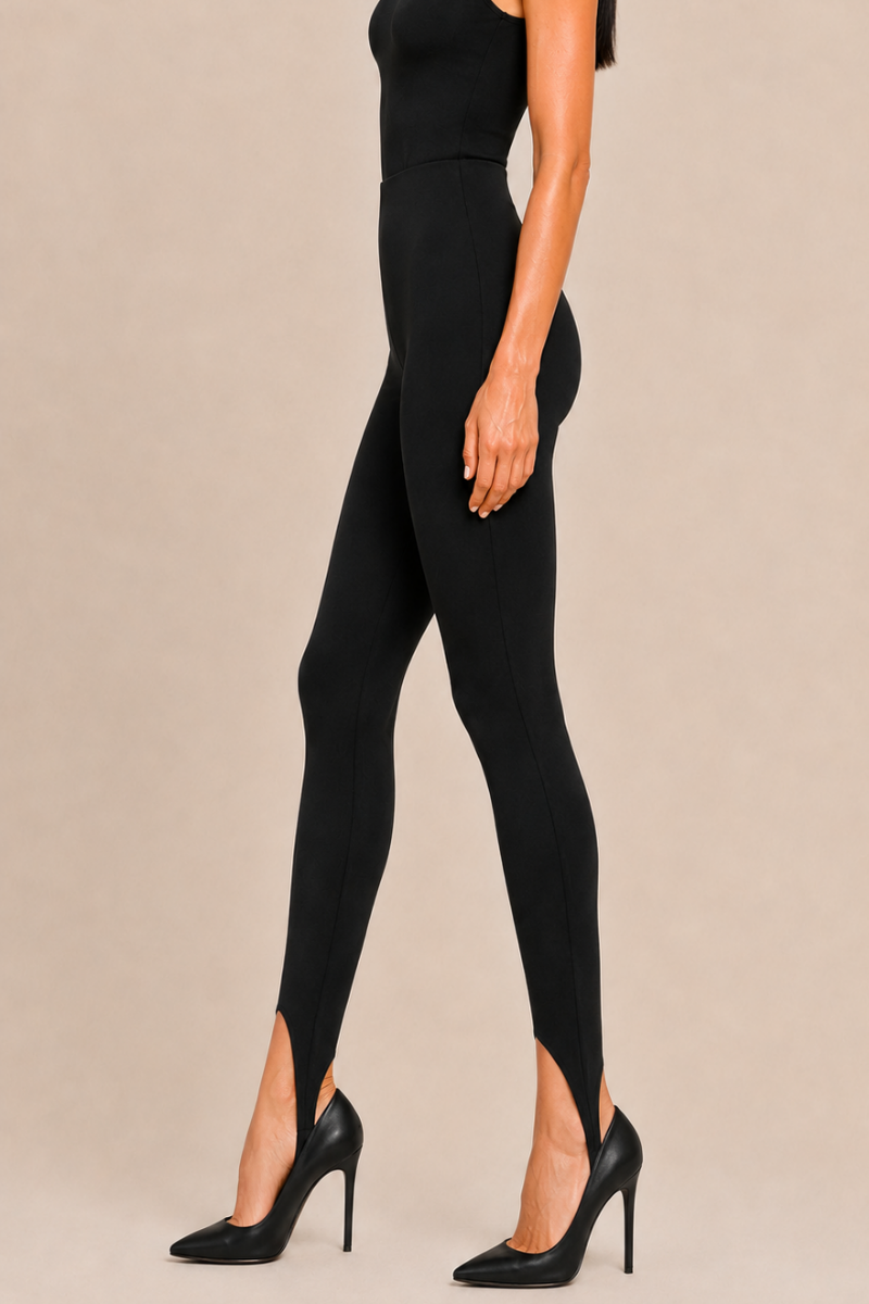 Colanți modelatori din bumbac organic cu talie înaltă și bareta stirrup "Valerie"